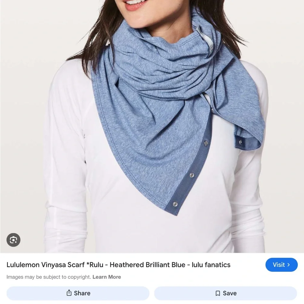 Lululemon athletica Vyniasa scarf blue logo snap button